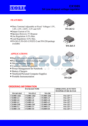 CX1085-ADJ datasheet - 3A Low dropout voltage regulator