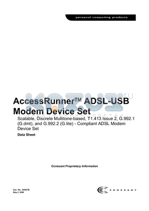 CX11627-11 datasheet - AccessRunner ADSL-USB Modem Device Set