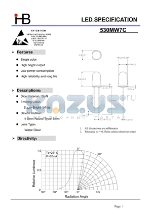 530MW7C datasheet - LED