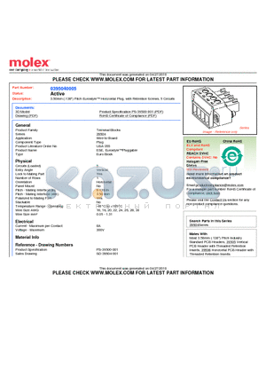 395040005 datasheet - 3.50mm (.138