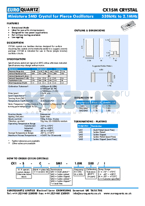 CX1SM datasheet - Extensional Mode