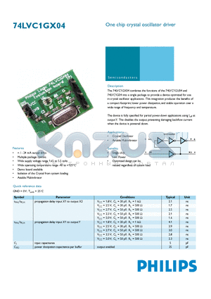 CARD_74LVC1GX04 datasheet - One chip crystal oscillator driver