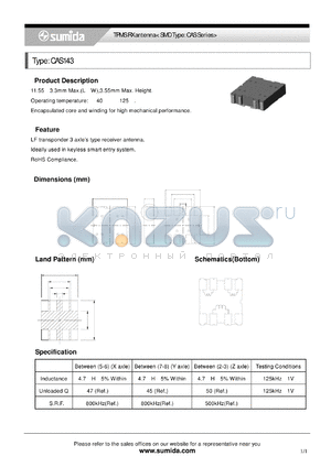 CAS143 datasheet - 11.553.3mm Max.(LW),3.55mm Max. Height