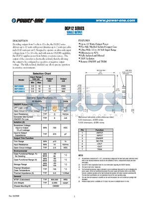 DGP12U5S12 datasheet - SINGLE OUTPUT