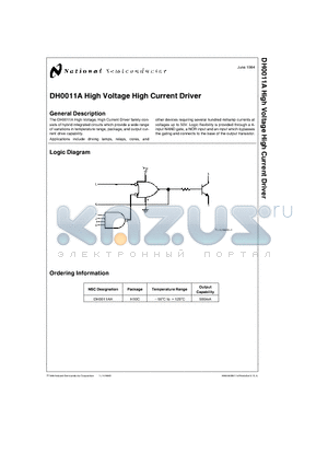 DH0011A datasheet - High Voltage High Current Driver