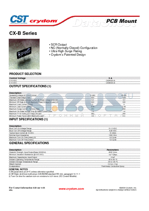 CX480D5-B datasheet - PCB Mount