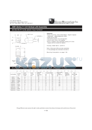 5381H1 datasheet - T-1 3/4 Vertical LED Assembly