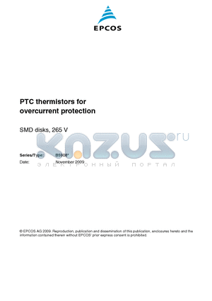 B59085G1120A161_09 datasheet - PTC thermistors for overcurrent protection