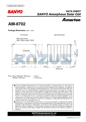 AM-8702 datasheet - Amorphous Solar Cell