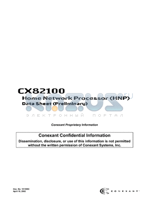 CX82100 datasheet - Home Network Processor (HNP)