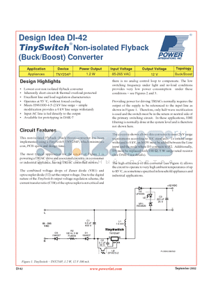 DI-42 datasheet - Non-isolated Flyback (Buck/Boost) Converter