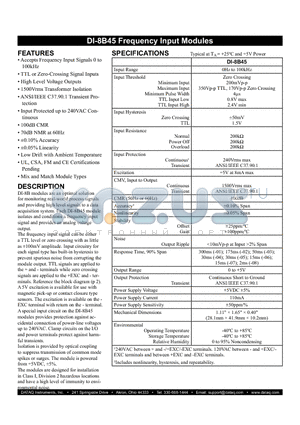 DI-8B45-03 datasheet - Frequency Input Modules