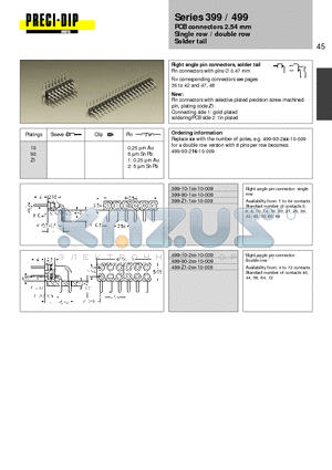 399-90-116-10-009 datasheet - PCB connectors 2.54 mm Single row / double row Solder tail