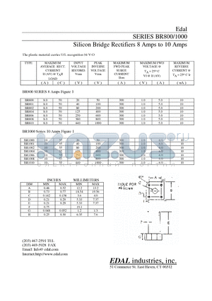 BR810 datasheet - Silicon Bridge Rectifiers 8 Amps to 10 Amps