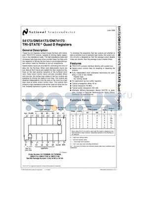 54173DMQB datasheet - TRI-STATE Quad Registers