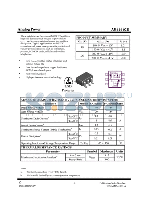 AM1541CE datasheet - High performance trench technology