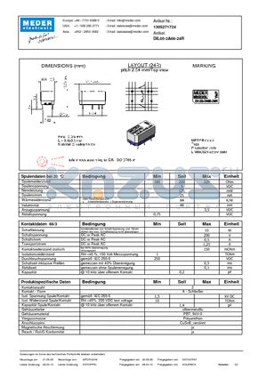 DIL05-2A66-24R_DE datasheet - (deutsch) DIL Reed Relay