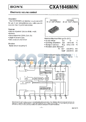 CXA1846M datasheet - Electronic volume control