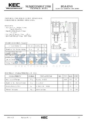 B5A45 datasheet - SCHOTTKY BARRIER TYPE DIODE  (SWITCHING TYPE POWER SUPPLY, CONVERTER & CHOPPER)