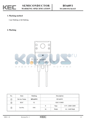 B5A60VI datasheet - TO-220IS PACKAGE