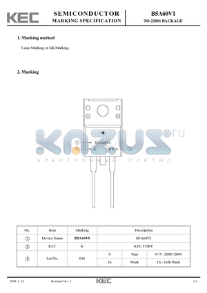 B5A60VI_08 datasheet - TO-220IS PACKAGE