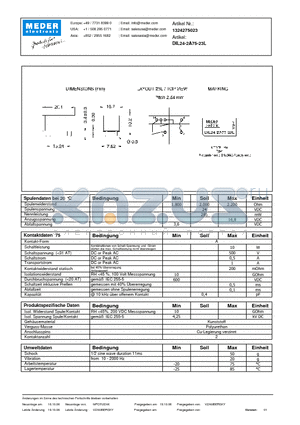 DIL24-2A75-23L_DE datasheet - (deutsch) DIL Reed Relay