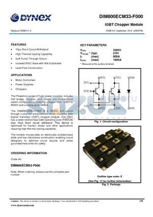 DIM800ECM33-F000 datasheet - IGBT Chopper Module