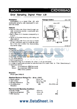 CXD1088AQ datasheet - Over Sampling Digital Filter LSI