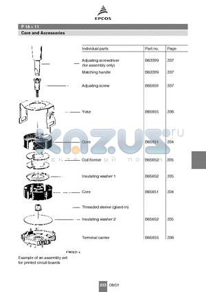 B65655 datasheet - Core and Accessories