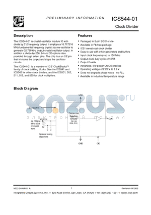 544M-01 datasheet - Clock Divider