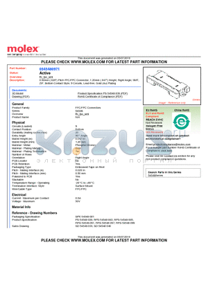 54548-0971 datasheet - 0.50mm (.020