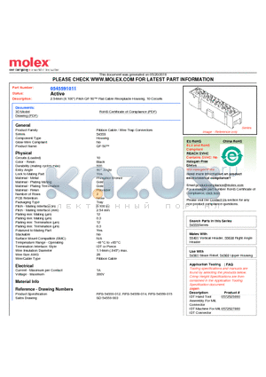 54559-1011 datasheet - 2.54mm (0.100