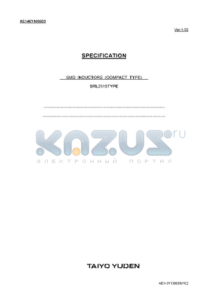 BRL2515 datasheet - SMD INDUCTORS (COMPACT TYPE)