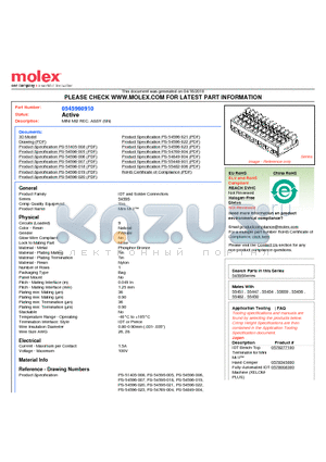 54596-0910 datasheet - MINI MI2 REC. ASSY (SN