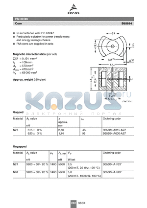 B65685-A1000-T1 datasheet - PM 62/49