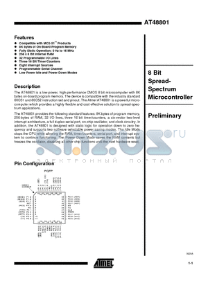 AT48801-16QC datasheet - 8 Bit Spread- Spectrum Microcontroller