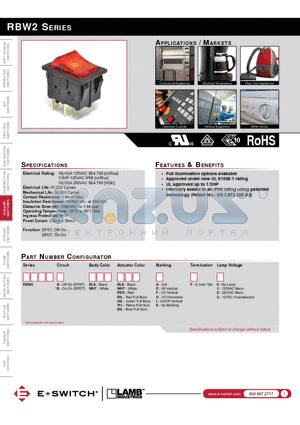 BRW2ABLKBLKAF0 datasheet - RBW2 SERIES