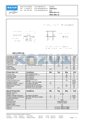 DIP05-1B66-13L datasheet - DIP Reed Relay