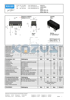 DIP05-1B66-19L_DE datasheet - (deutsch) DIP Reed Relay