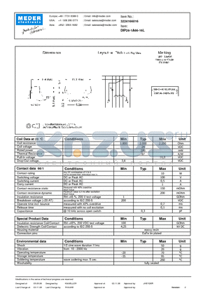 DIP24-1A66-16L datasheet - DIP Reed Relay