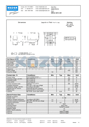 DIP24-1A75-12D datasheet - DIP Reed Relays