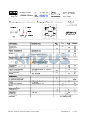 DIP24-2A72-21L_DE datasheet - (deutsch) DIP Reed Relay