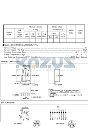 BS-A556RD datasheet - 0.56(14.20MM)single DIGIT LED DISPLAY