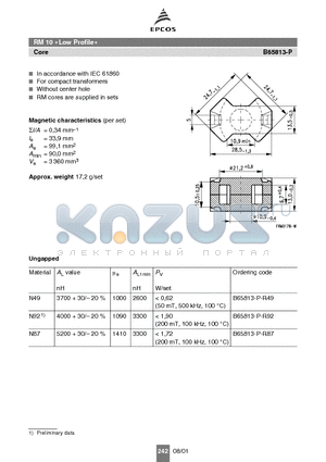 B65813-P-R87 datasheet - RM 10 Low Profile