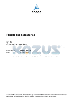 B65846W1008D001 datasheet - Ferrites and accessories