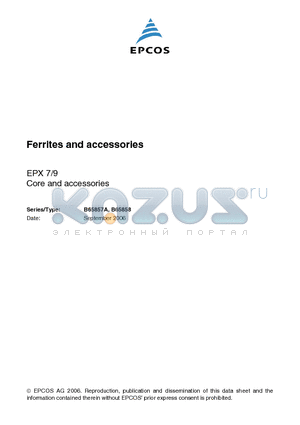 B65857A0000Y038 datasheet - Ferrites and accessories