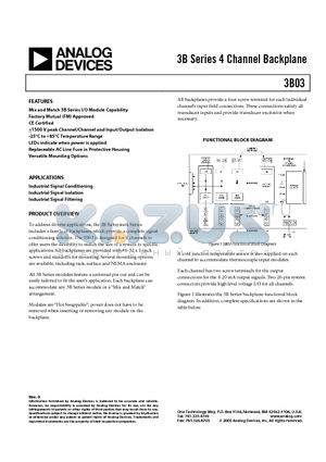 3B03 datasheet - 3B Series 4 Channel Backplane