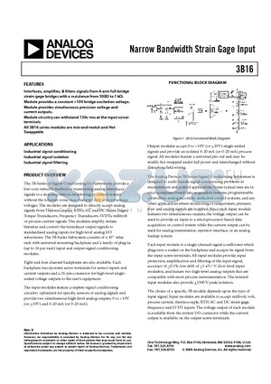 3B16-CUSTOM datasheet - Narrow Bandwidth Strain Gage Input