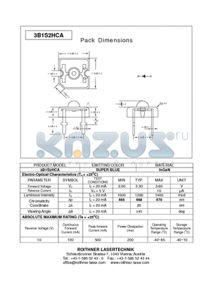 3B1S2HCA datasheet - SUPER BLUE LED