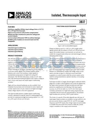 3B37-J-01 datasheet - Isolated, Thermocouple Input